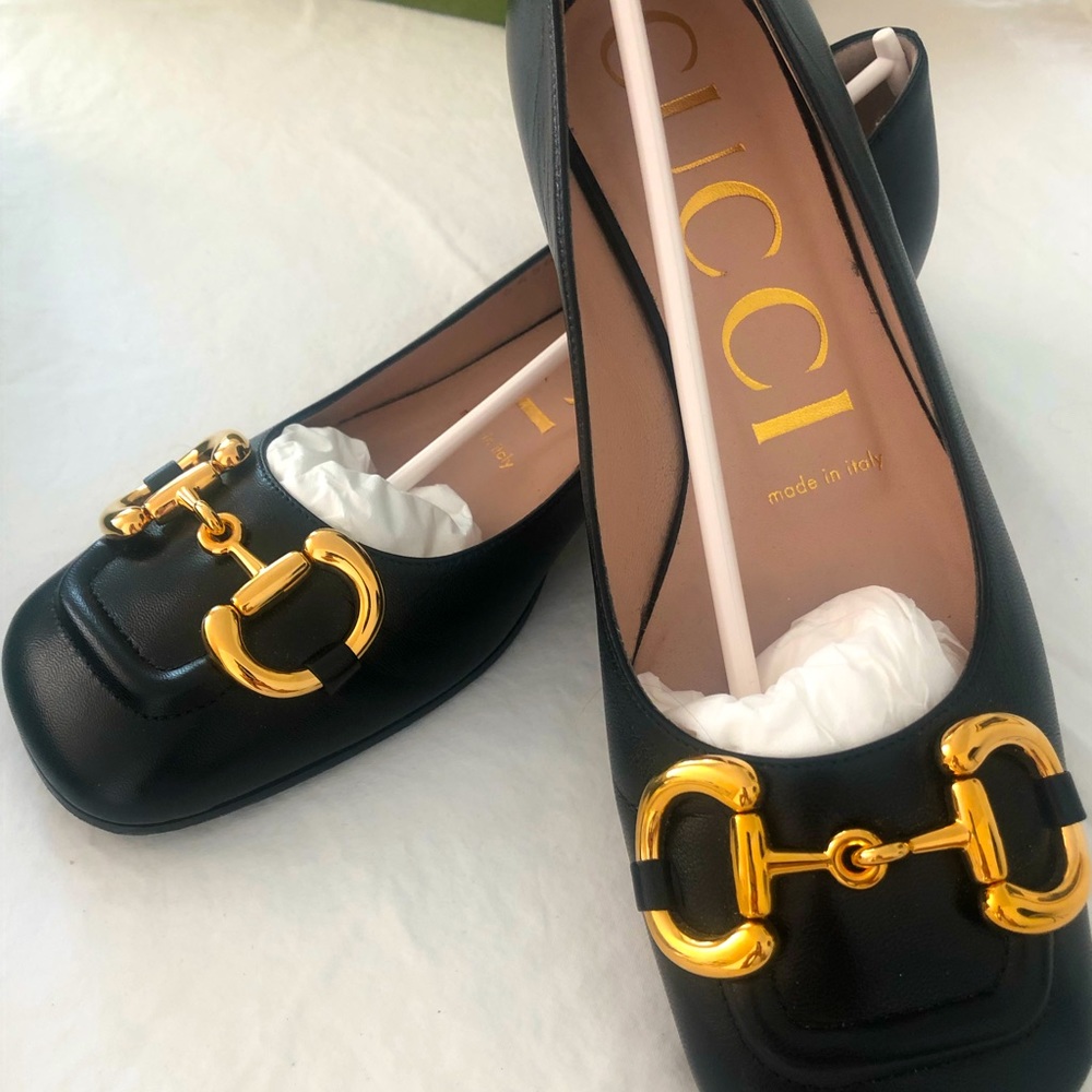 Gucci ballet leather flat Black size 35